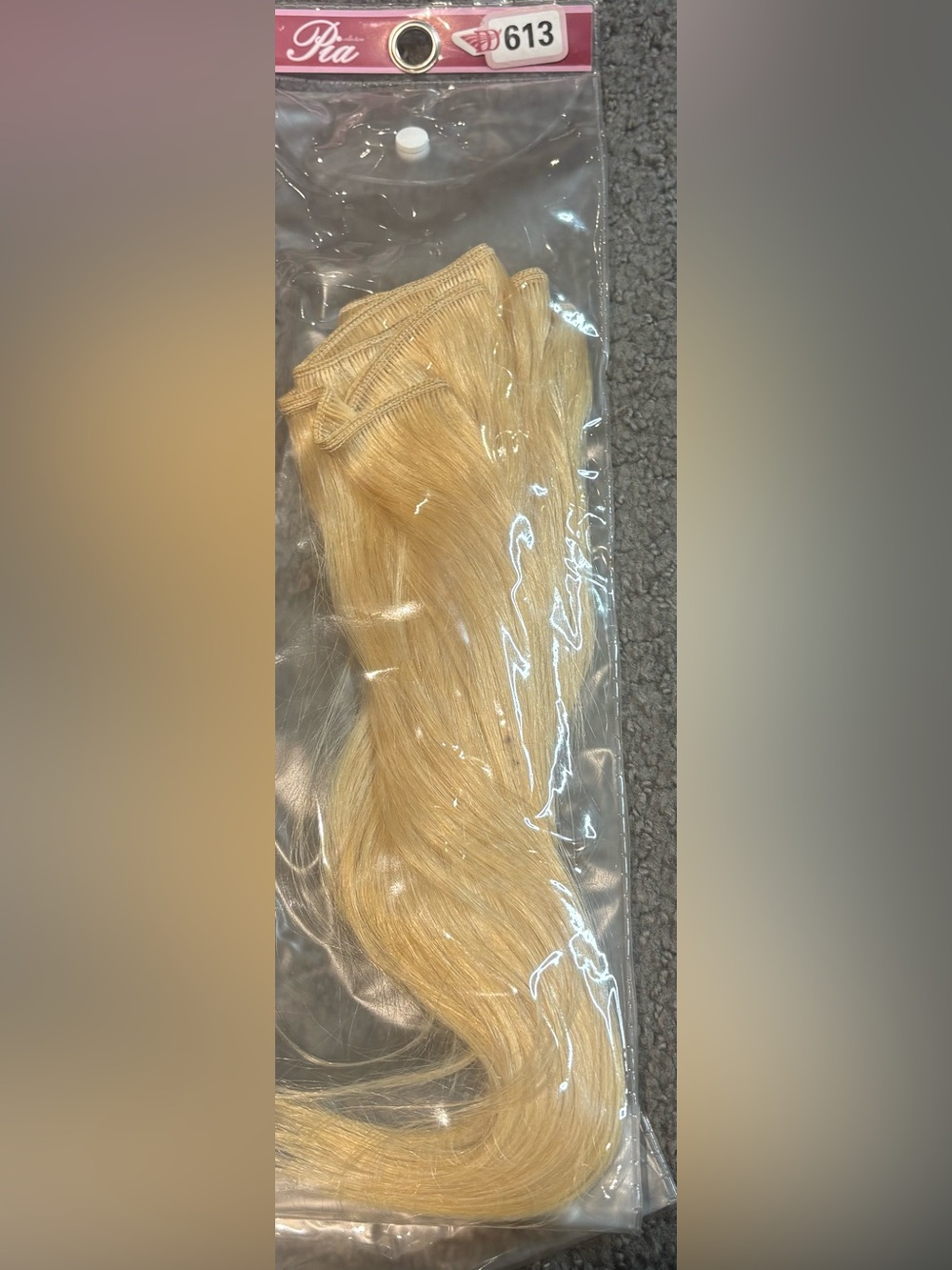 Pia #613 Blonde Human Hair Extensions Sew In Weft 44” New